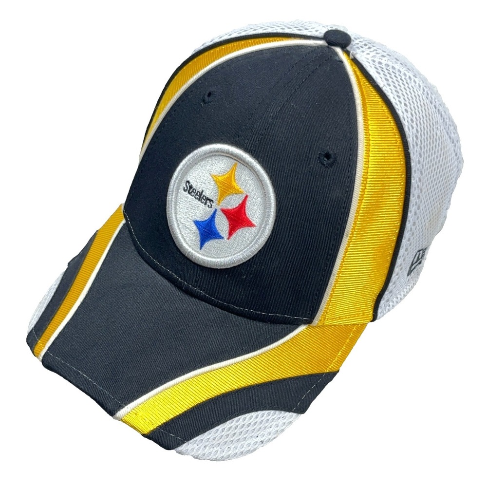 Pittsburgh Steelers Hat Cap Stretch Flex Fit Size M/L 39Thirty Black Yellow NFL